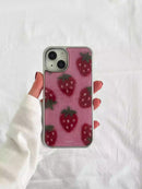 Strawberry themed Protective Case 16 Pro Max Protective Cover