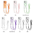 17 Pro Max Transparent Magnetic Case With A Crossbody Lanyard